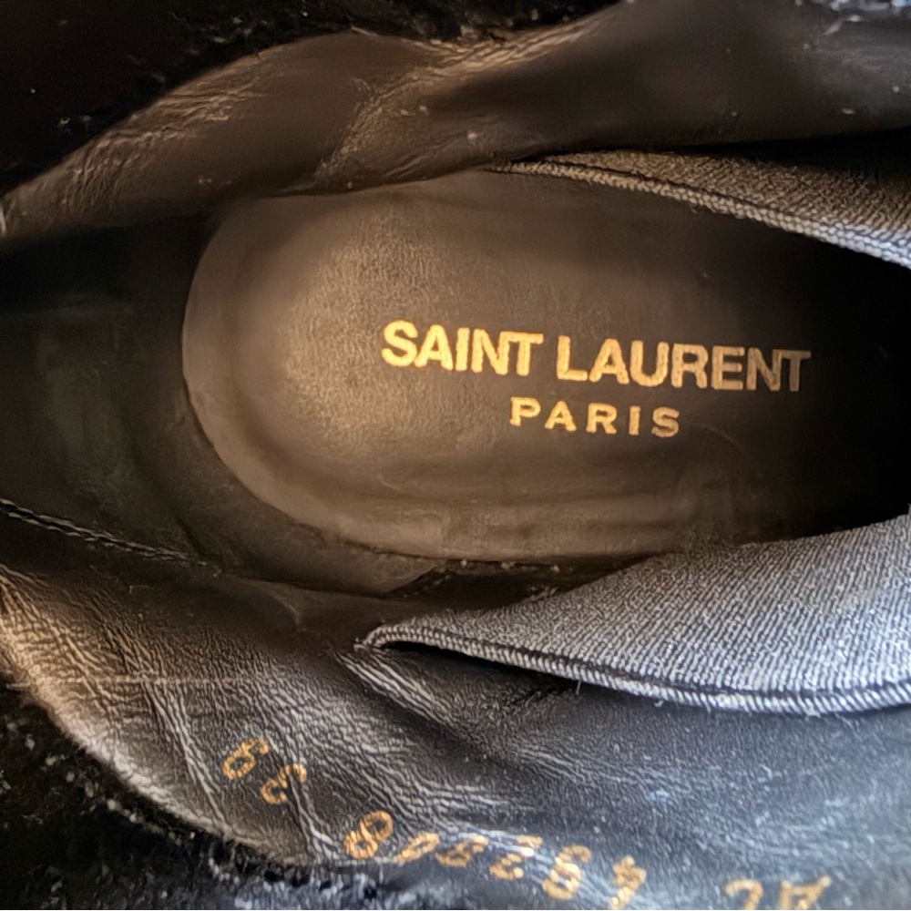 Saint Laurent Black Velvet Pointed Ankle Stiletto Boots - Picture 5 of 8
